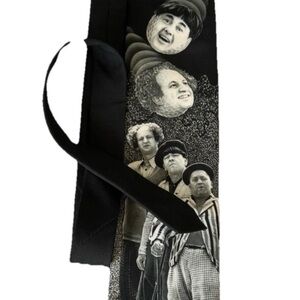 Ralph Marlin Three Stooges Black White Golf Tie Necktie